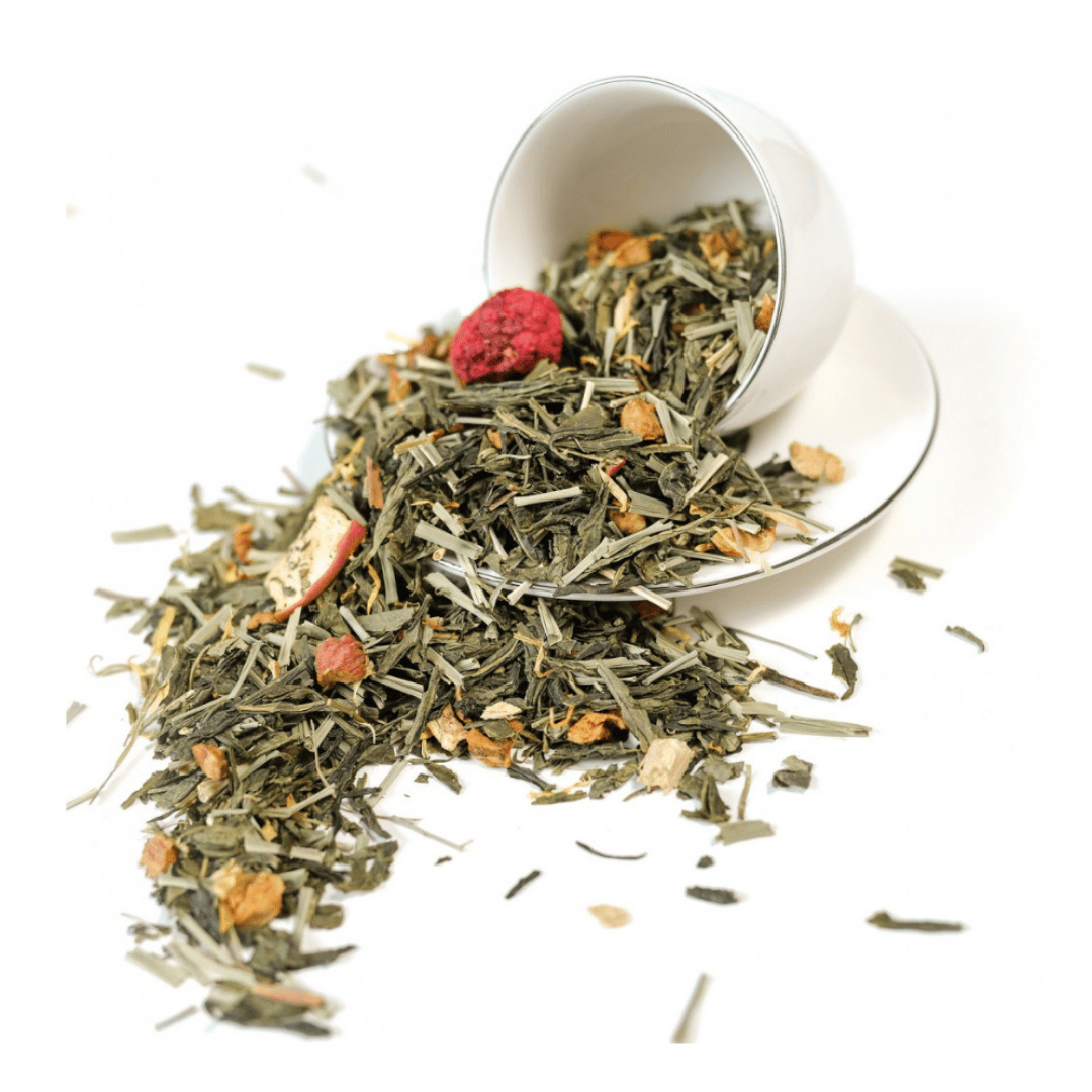 Зелёный чай Ревень, клубника, малина
